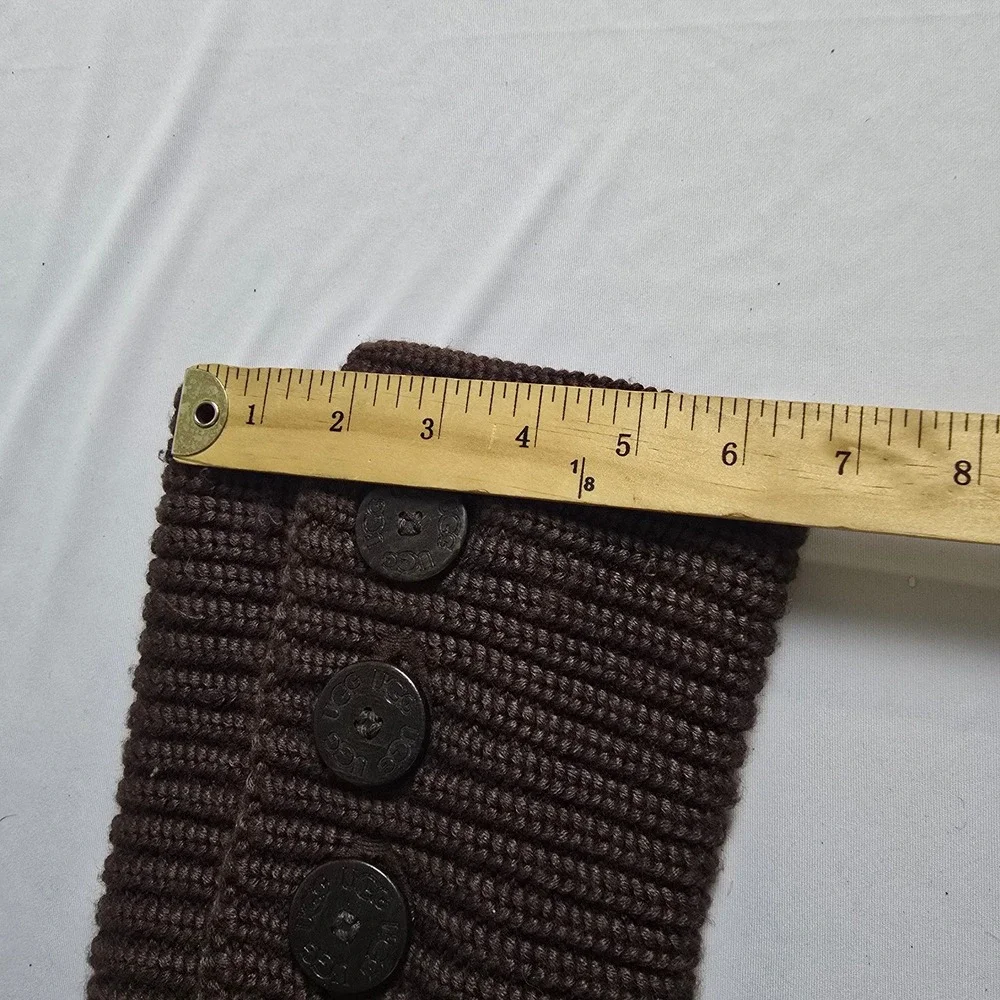 UGG Lattice Cardy Brown Knit Tall Button Boots 5819 Womens 8